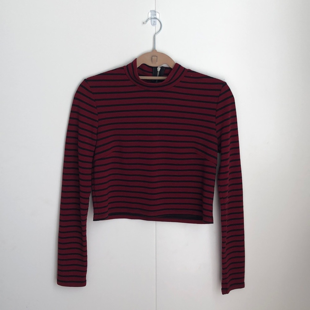 Forever 21 Black and Red Striped “Turtleneck”
